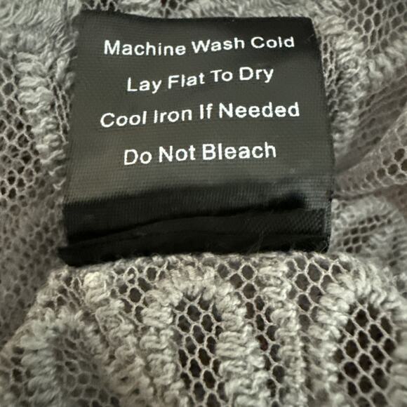 POL Kimono Duster Womens One Size Embroidered Floral Lace Gray Festival - Picture 8 of 8